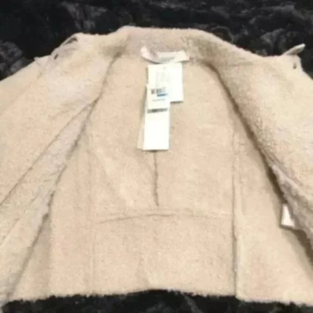 IRO Biege Synal Winter Shearling Sheepskin Moto Jacket Coat. 36 / S size - Picture 5 of 15